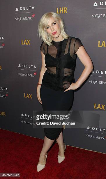 Singer Natasha Bedingfield attends Delta Airlines and Virgin Atlantic red carpet event celebrating new direct route between LAX and Heathrow airports...