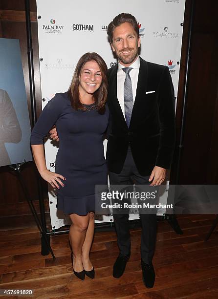 Meredith Wolff and Henrik Lundqvist attend Gotham Magazine Celebrates Cover Star Henrik Lundqvist At Wolfgang's Steakhouse on October 22, 2014 in New...