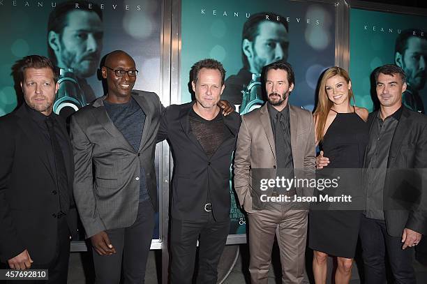 Director David Leitch, Lance Reddick, Keanu Reeves, Dean Winters, Adrianne Palicki, and Director Chad Stahelski attend Summit Entertainment's...