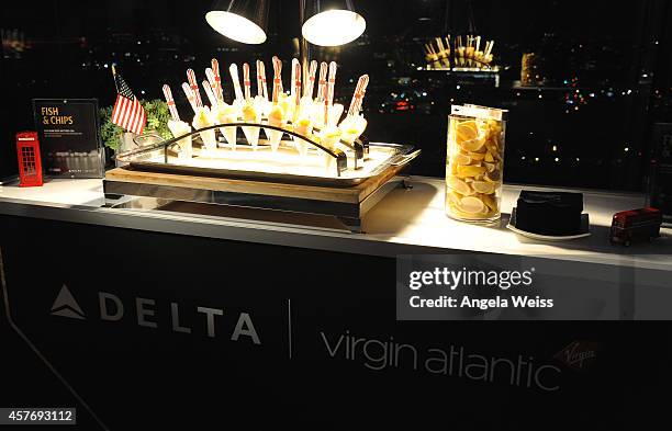 General view of atmosphere before guests arrive to join Delta Air Lines and Virgin Atlantic to toast the new direct route between LAX and Heathrow at...