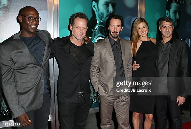 Lance Reddick, Dean Winters, Keanu Reeves, Adrianne Palicki and Chad Stahelski attend Summit Entertainment's premiere of 'John Wick' at the ArcLight...