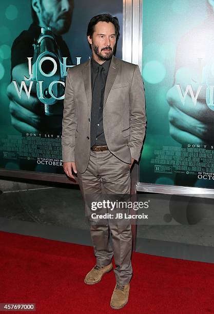 Keanu Reeves attends Summit Entertainment's premiere of 'John Wick' at the ArcLight Theater on October 22, 2014 in Hollywood, California.