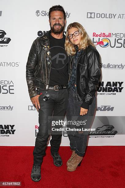Actor Lorenzo Lamas and daughter Victoria Lamas arrive at the "On Any Sunday, The Next Chapter," a film from Red Bull Media House, premiere at Dolby...