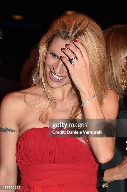 Michelle Hunziker attends "Un'Altra Storia" Charity Event Benefiting Doppia Difesa during the 9th Rome Film Festival at Capitol Club on October 22,...