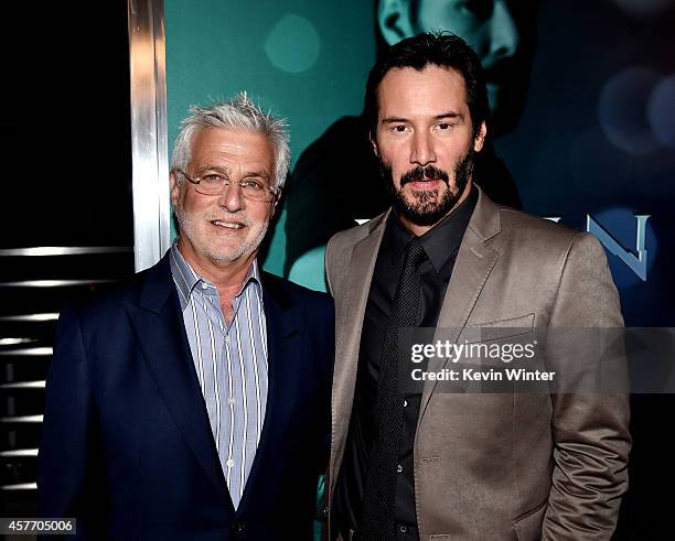 Rob Friedman, Co-Chairman Lionsgate Motion Picture Group and actor Keanu Reeves arrive at a screening of Lionsgate Films' "John Wick" at the Arclight...