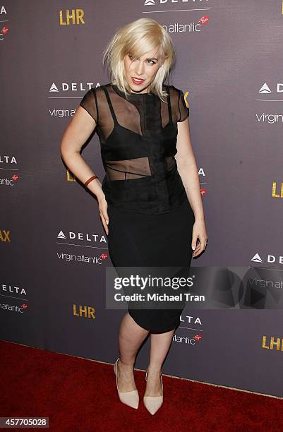 Natasha Bedingfield arrives at Delta Air Lines and Virgin Atlantic celebrate non-stop route between LAX and Heathrow Airports held at The London...