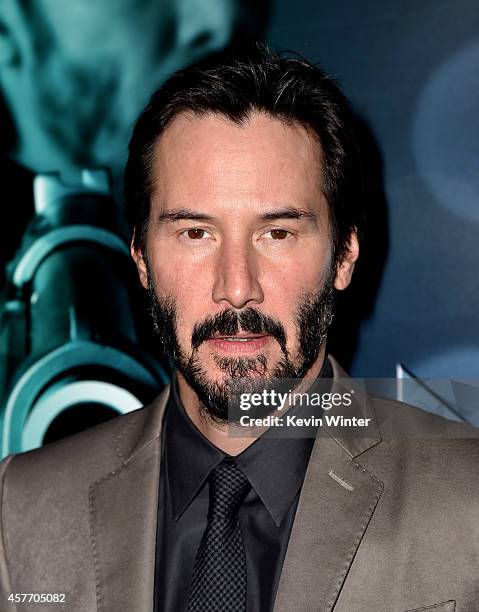 Actor Keanu Reeves arrives at a screening of Lionsgate Films' "John Wick" at the Arclight Theatre on October 22, 2014 in Los Angeles, California.