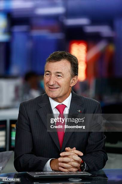 Bernard Charles, chief executive officer of Dassault Systemes SA, speaks during a Bloomberg Television interview in London, U.K., on Thursday, Oct....