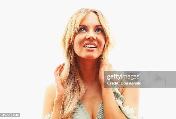 Samantha Jade poses at Alice McCall's 10th anniversary party on October 23, 2014 in Sydney, Australia.