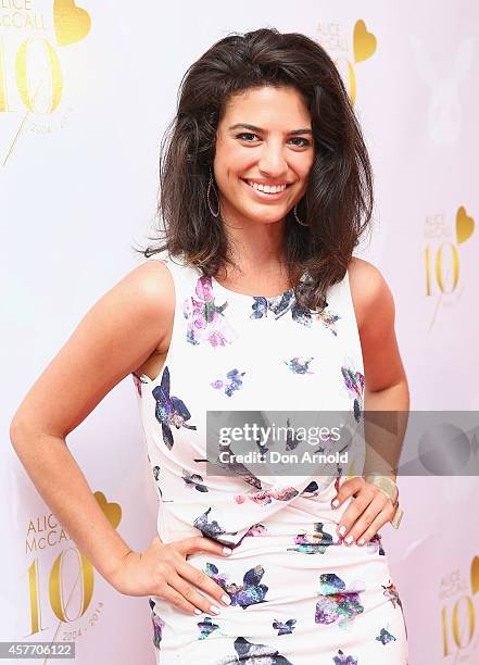 Mia Morrissey arrives at Alice McCall's 10th anniversary party on October 23, 2014 in Sydney, Australia.