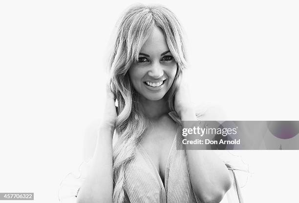 Samantha Jade poses at Alice McCall's 10th anniversary party on October 23, 2014 in Sydney, Australia.