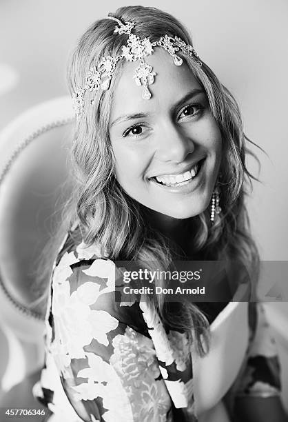 Reigan Derry poses at Alice McCall's 10th anniversary party on October 23, 2014 in Sydney, Australia.