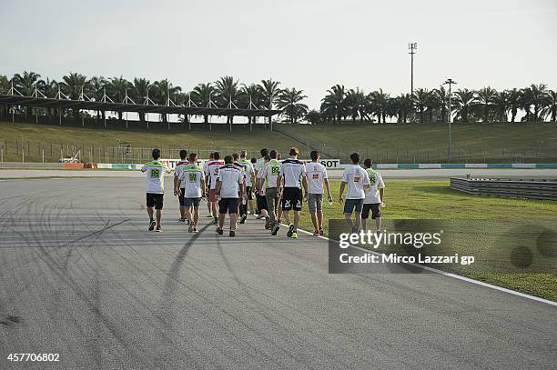 General view during the ceremony of the "track walk to turn 11 to commemorate the life of Marco Simoncelli" during the MotoGP Of Malaysia - Preview...