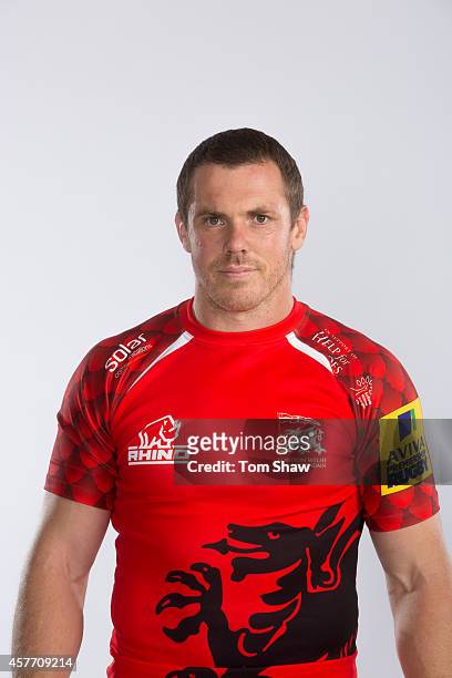 Tim Molenaar of London Welsh poses for a picture during the London Welsh Photocall at Old Deer Park on August 29, 2014 in Richmond Upon Thames,...
