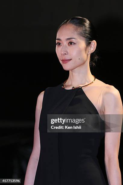 Actress Eri Fukatsu arrives at the opening ceremony during the 27th Tokyo International Film Festival at Roppongi Hills on October 23, 2014 in Tokyo,...