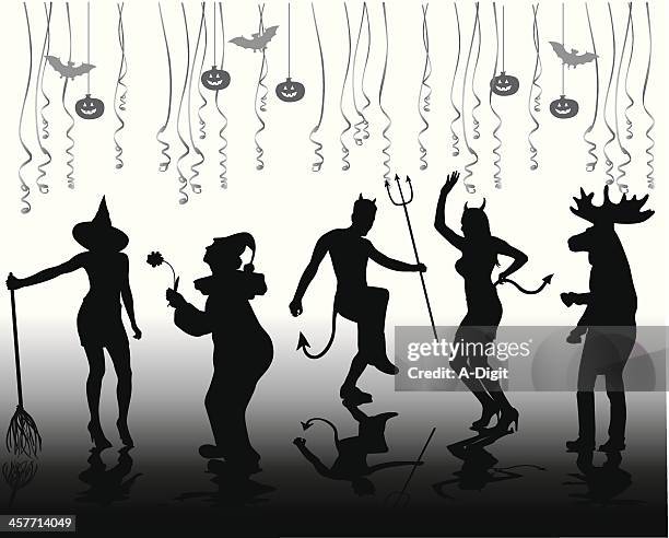 hallowed characters vector silhouette - moose stock illustrations