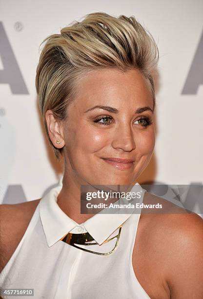 Actress Kaley Cuoco-Sweeting arrives at the ASPCA cocktail party honoring Kaley Cuoco-Sweeting and Nikki Reed with ASPCA Compassion Awards at a...