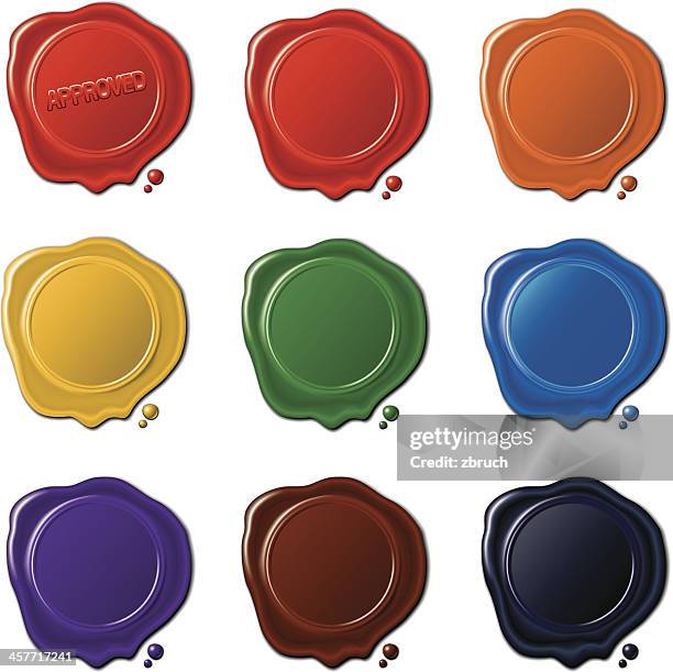 seal stamps - wax seal stamp stock illustrations