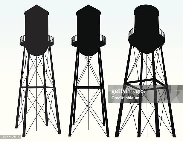 water tower silhouette - tall high 幅插畫檔、美工圖案��、卡通及圖標