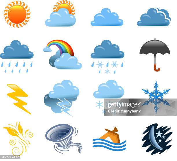 weather set - hurricane icon stock illustrations