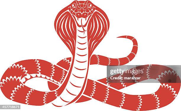 stockillustraties, clipart, cartoons en iconen met snake cobra front - cobra