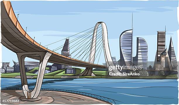 architecture - river background stock illustrations