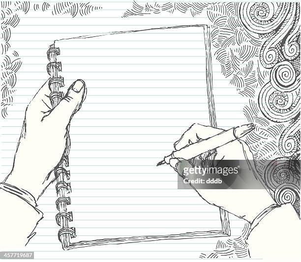 hand gezeichnete skizzen - hand pen stock-grafiken, -clipart, -cartoons und -symbole