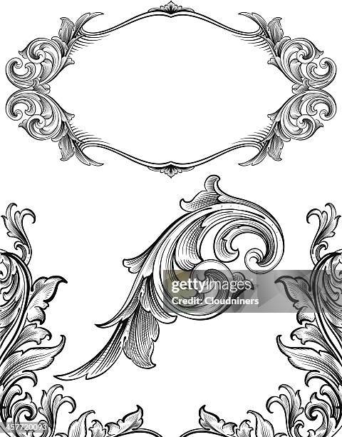 arabesque touch set - gravur stock-grafiken, -clipart, -cartoons und -symbole