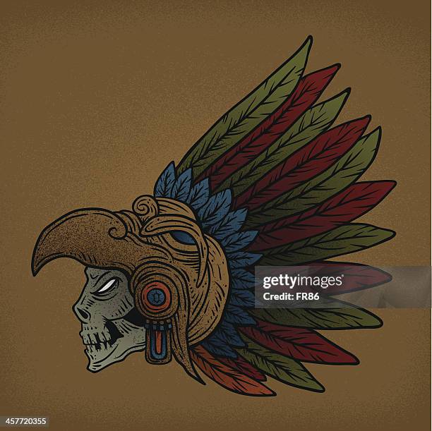 undead aztec warrior - aztec stock illustrations