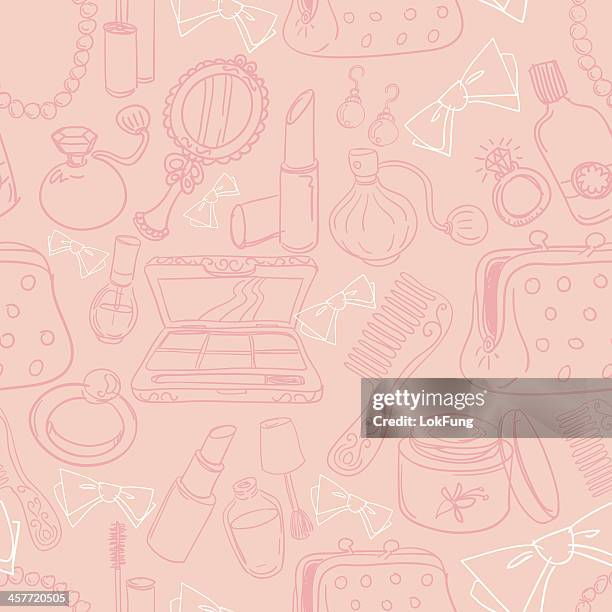 ilustrações, clipart, desenhos animados e ícones de fundo sem costura de produtos de beleza - creme de limpeza facial