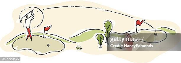 golf - golf course trees stock illustrations