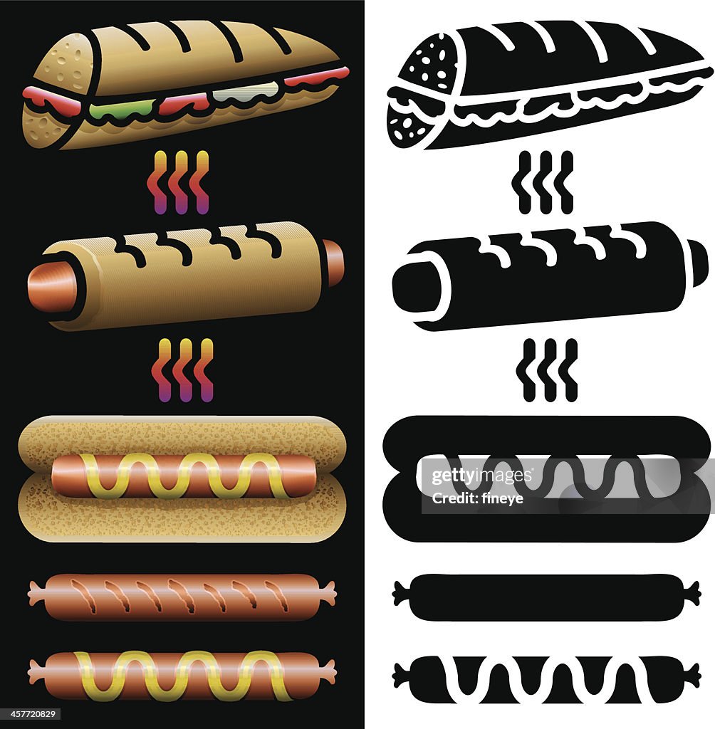 Hot Dogs and Panini Icons