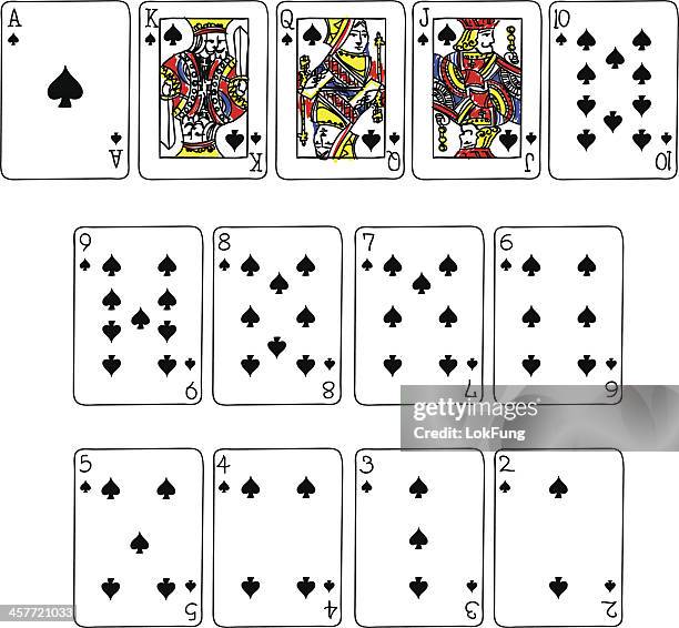 spade anzug spielkarten im comic-stil - spielkarte bube stock-grafiken, -clipart, -cartoons und -symbole