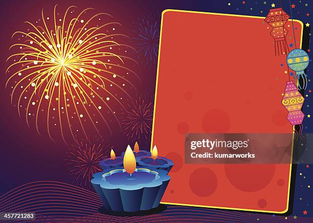 firework dispaly greeting - diwali 幅插畫檔、美工圖案、卡通及圖標