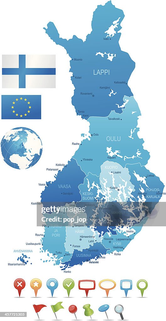 Finland - highly detailed map
