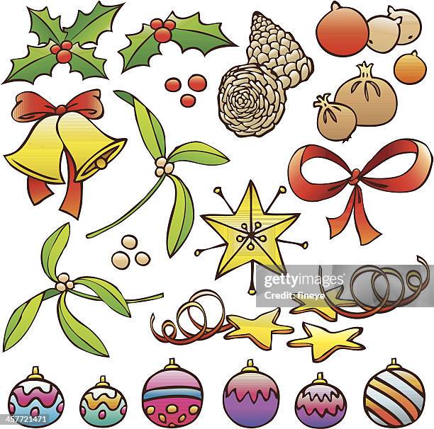 christmas elements - pine cone icon stock illustrations