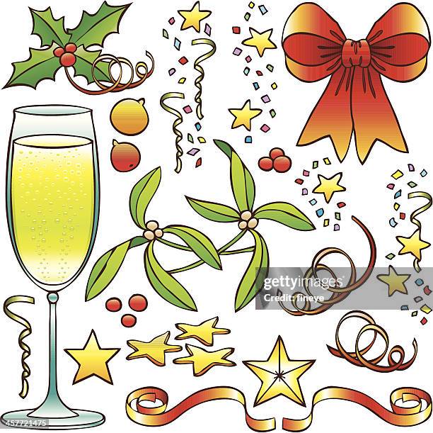 christmas celebration elements - dried fruit isolated stock illustrations