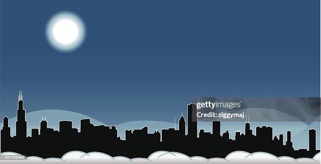 Chicago Skyline Winter Time