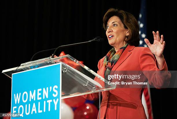 Rep. Kathy Hochul, the Democratic nominee for New York Lt. Gov., speaks during a "Women for Cuomo" campaign event on October 23, 2014 at the Grand...
