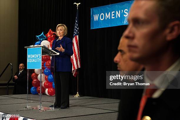 Former U.S. Secretary of State and U.S. Sen. Hillary Rodham Clinton speaks during a "Women for Cuomo" campaign event on October 23, 2014 at the Grand...