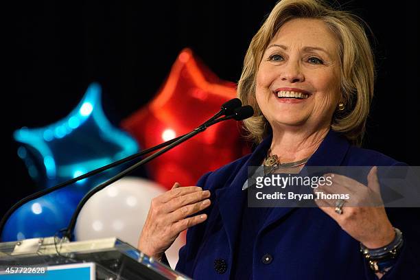 Former U.S. Secretary of State and U.S. Sen. Hillary Rodham Clinton speaks during a "Women for Cuomo" campaign event on October 23, 2014 at the Grand...