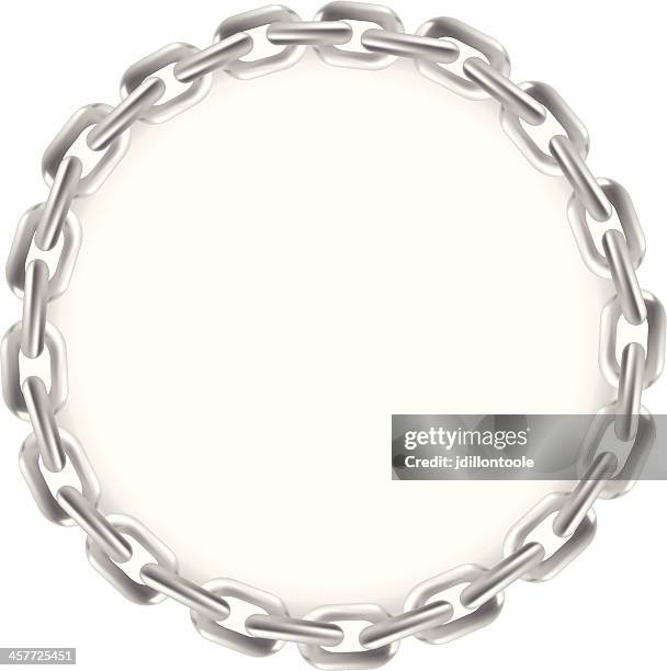 chain circle frame - stainless steel chain stock illustrations