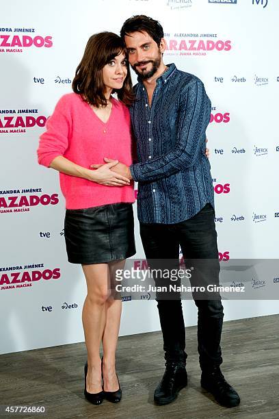 Alexandra Jimenez and Paco Leon attend 'Embarazados' photocall at Espacio Mood on October 23, 2014 in Madrid, Spain.