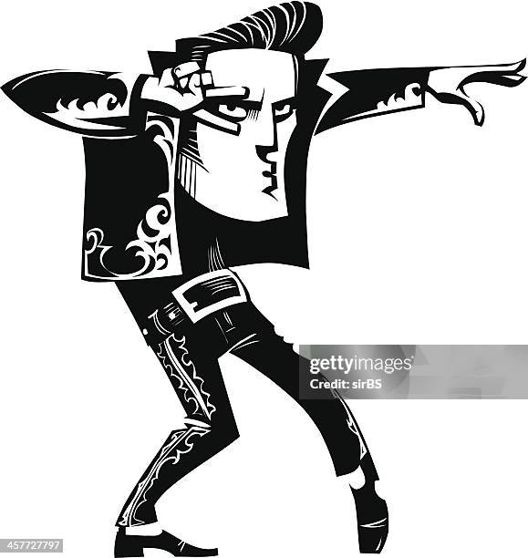 rockabilly - remote workforce stock illustrations