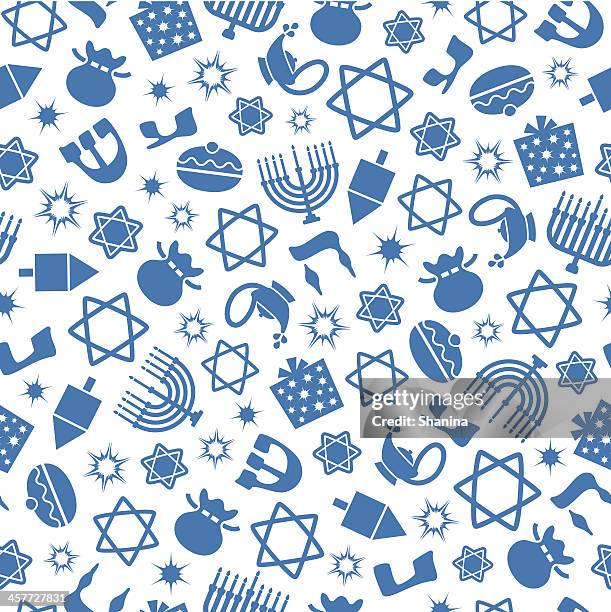 ilustraciones, imágenes clip art, dibujos animados e iconos de stock de hannukah: un patrón sin costuras de color - hebrew script