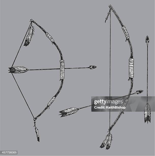 pfeil und bogen-indianer - arrow bow and arrow stock-grafiken, -clipart, -cartoons und -symbole