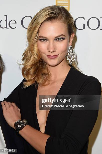 Karlie Kloss attends the launch of the De Grisogono "Crazy Skull" watch on October 23, 2014 in Paris, France.