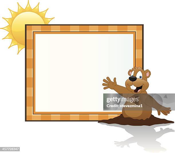 groundhog day sign - groundhog day stock illustrations