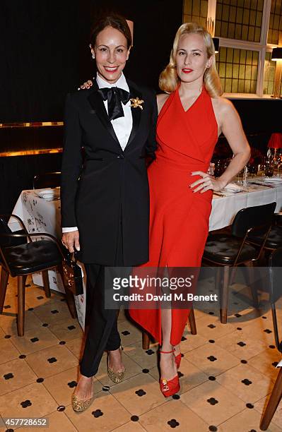 Andrea Dellal and Charlotte Olympia Dellal attend the Charlotte Olympia 'Handbags for the Leading Lady' launch dinner at Toto's Restaurant on October...