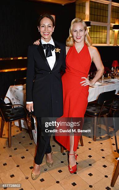 Andrea Dellal and Charlotte Olympia Dellal attend the Charlotte Olympia 'Handbags for the Leading Lady' launch dinner at Toto's Restaurant on October...